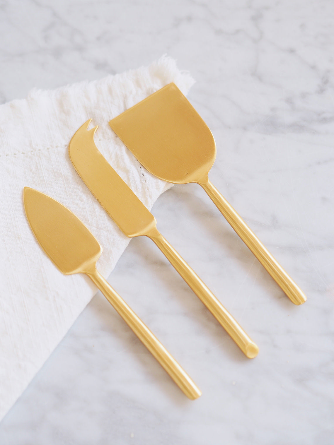 Matte Gold Cheese Knives