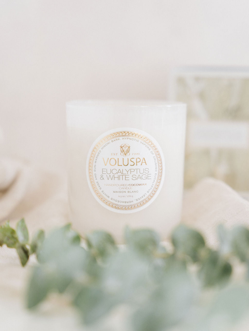 Eucalyptus & White Sage Classic Boxed Candle - The Cross Decor & Design