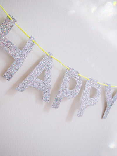 Silver Happy Birthday Garland - The Cross Decor & Design