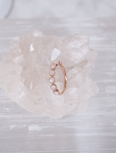 Zara Rainbow Moonstone Ring | 14k Gold - The Cross Decor & Design