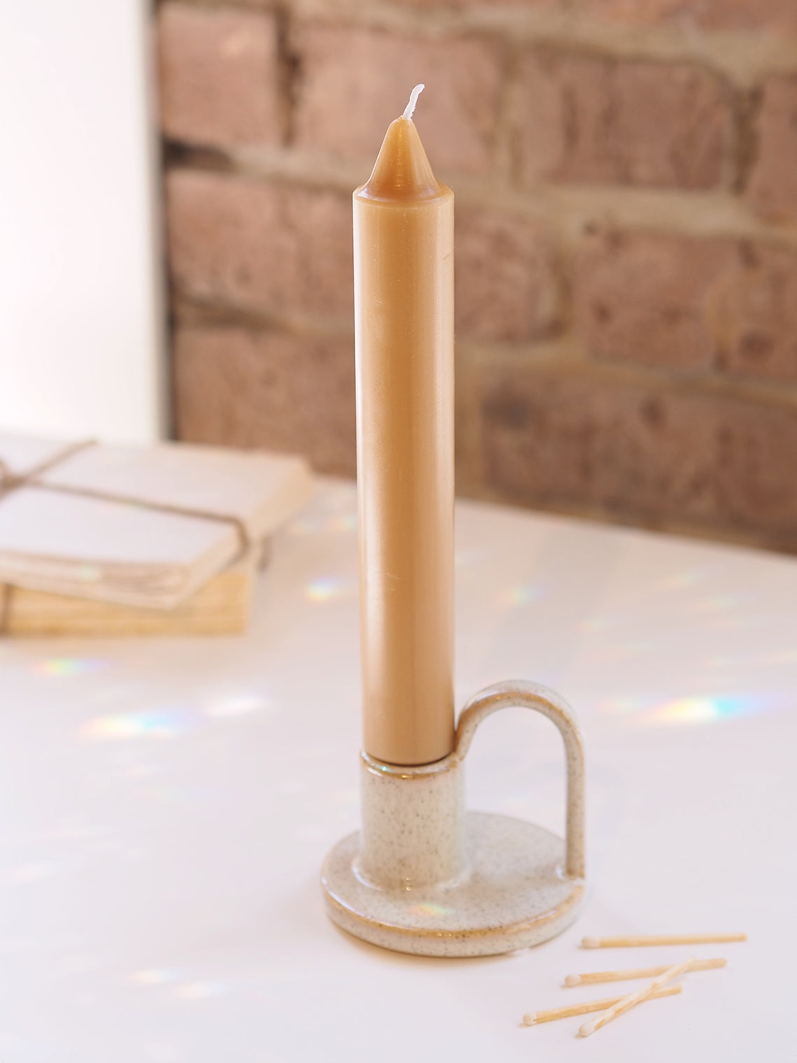Beeswax Smooth Collenette Taper Candle