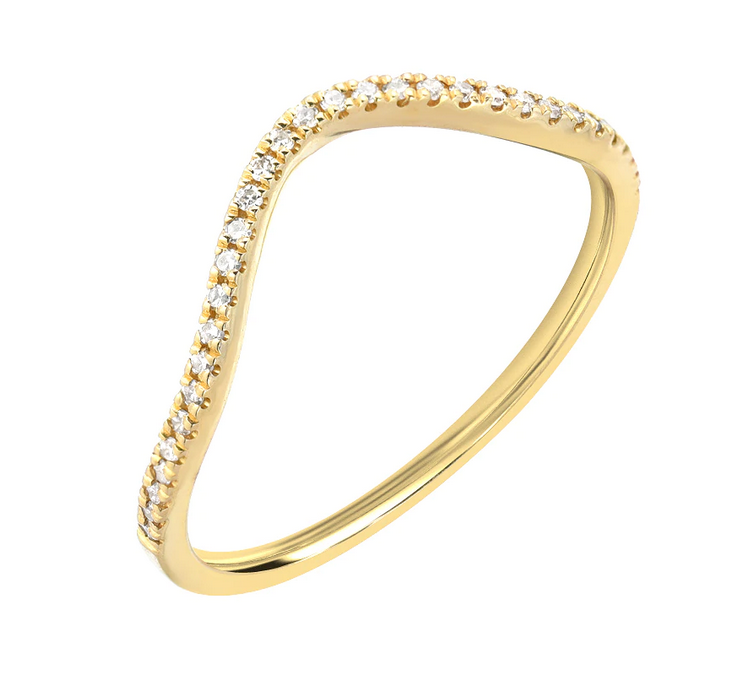 Diamond Curve Ring | 14K Gold