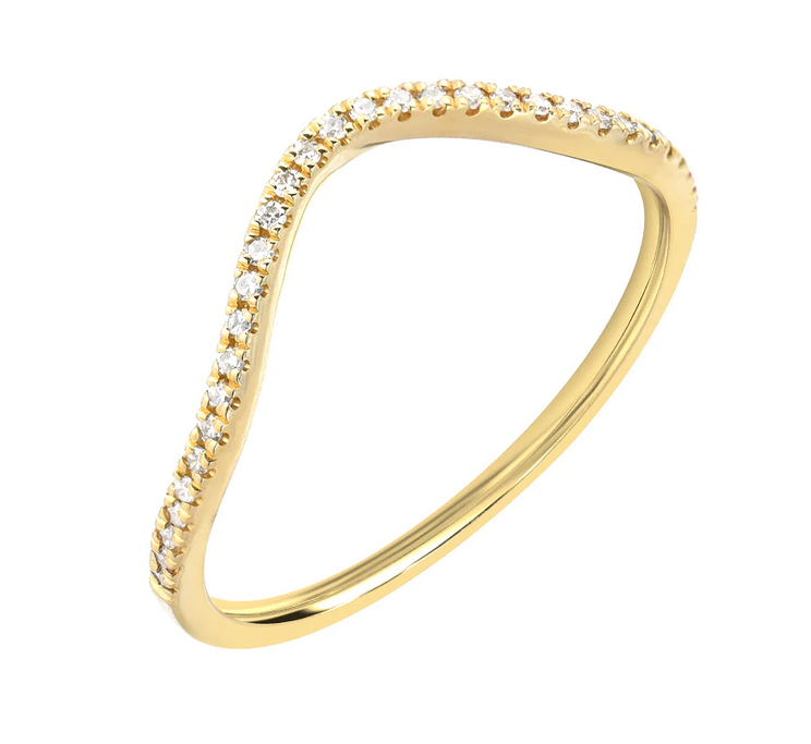 Diamond Curve Ring | 14K Gold - The Cross Decor & Design