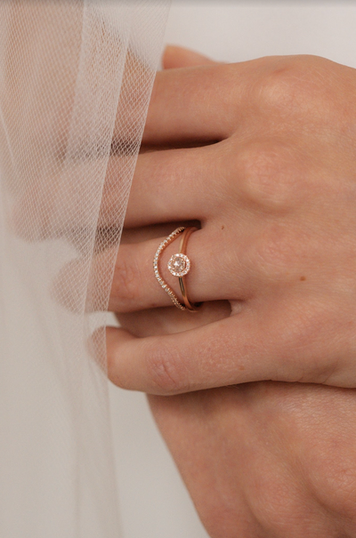 Diamond Curve Ring | 14K Gold - The Cross Decor & Design