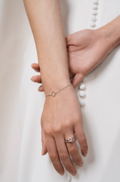 Diamond Open Kismet Bracelet | 14K Gold - The Cross Decor & Design