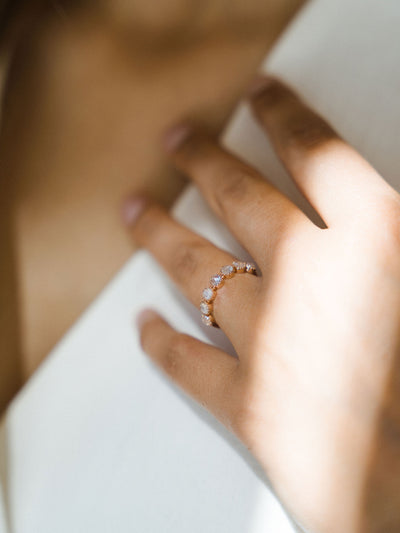 Zara Rainbow Moonstone Ring | 14k Gold - The Cross Decor & Design