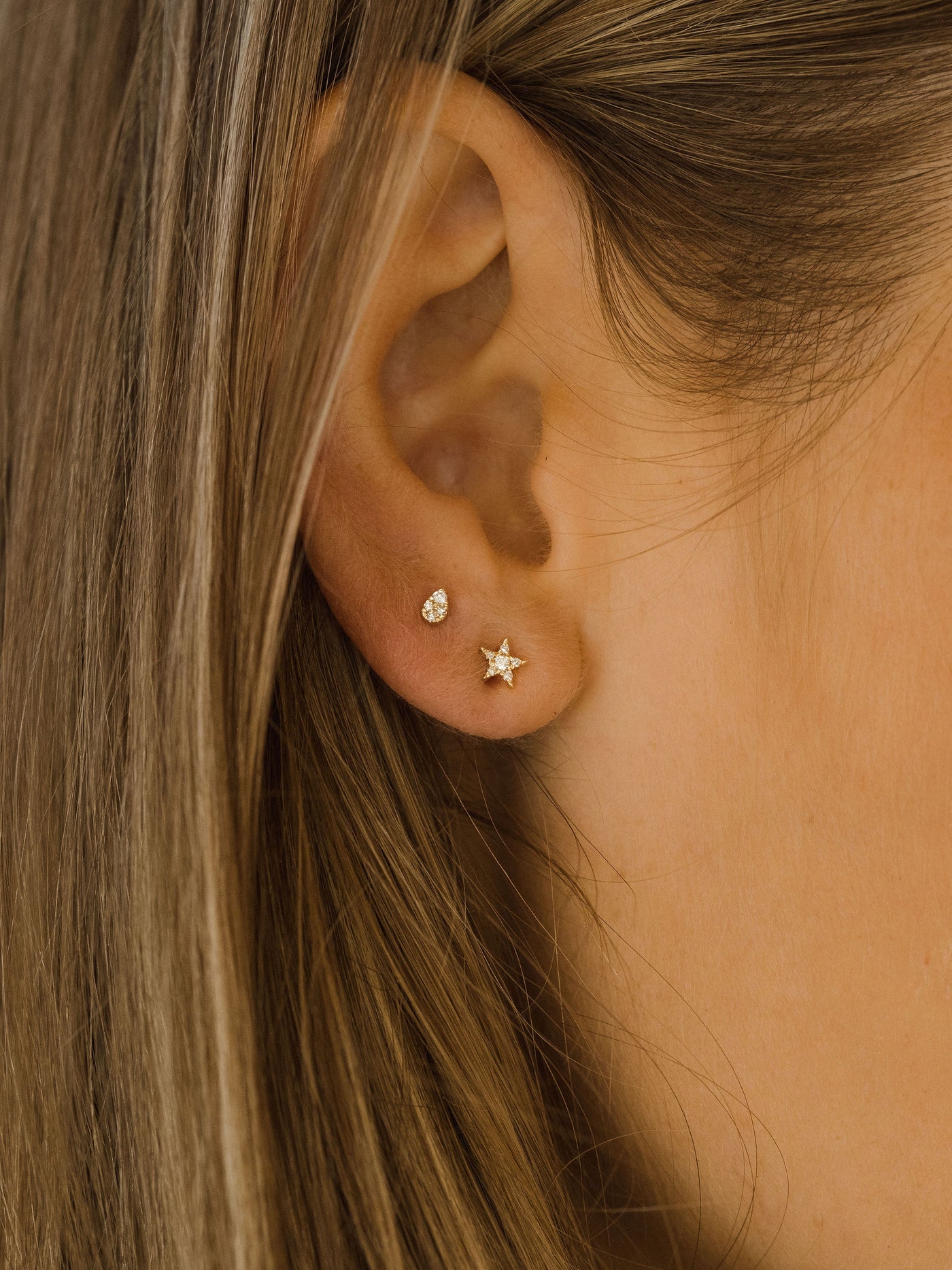 Diamond First Star Studs | 14K Gold