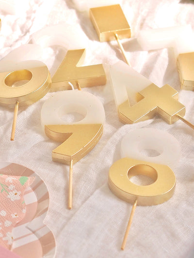 Gold Dipped Number Candles