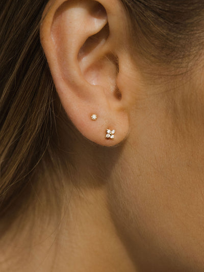 Diamond Fallon Studs | 14K Gold - The Cross Decor & Design