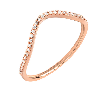 Diamond Curve Ring | 14K Gold - The Cross Decor & Design