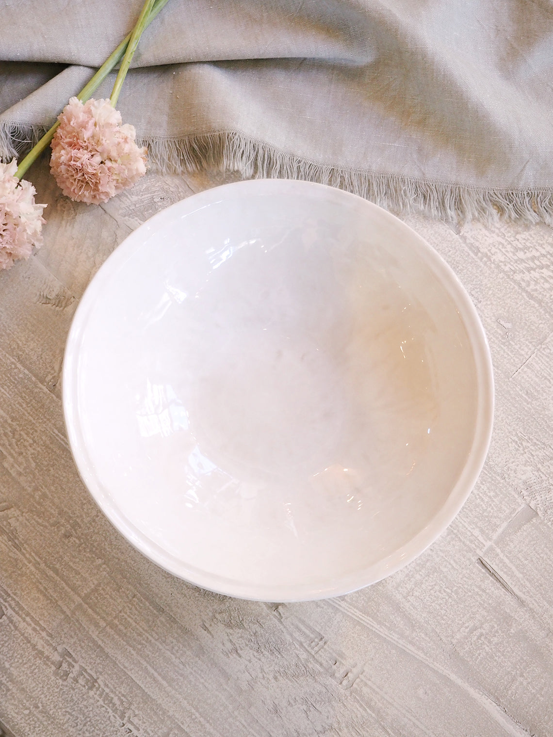 Milla White Round Serving Bowl