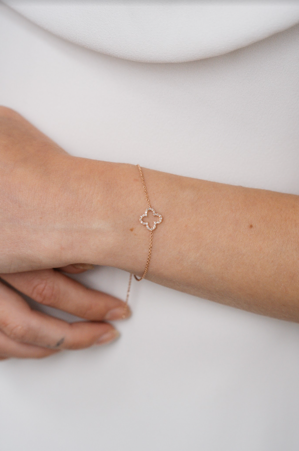 Diamond Open Kismet Bracelet | 14K Gold - The Cross Decor & Design