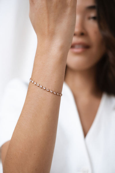 Zara Moonstone Bracelet | 14K Rose Gold - The Cross Decor & Design