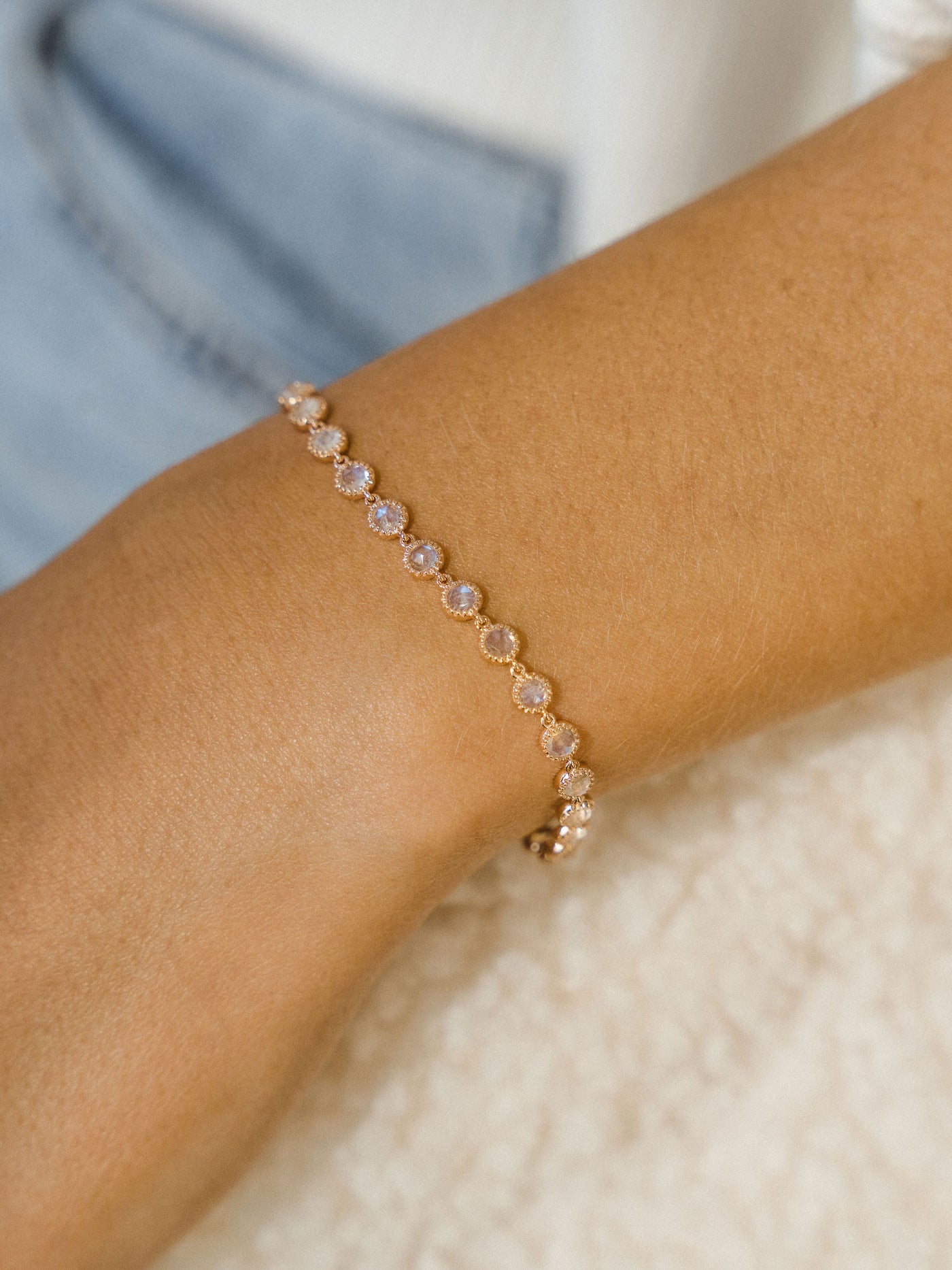 Zara Moonstone Bracelet | 14K Rose Gold