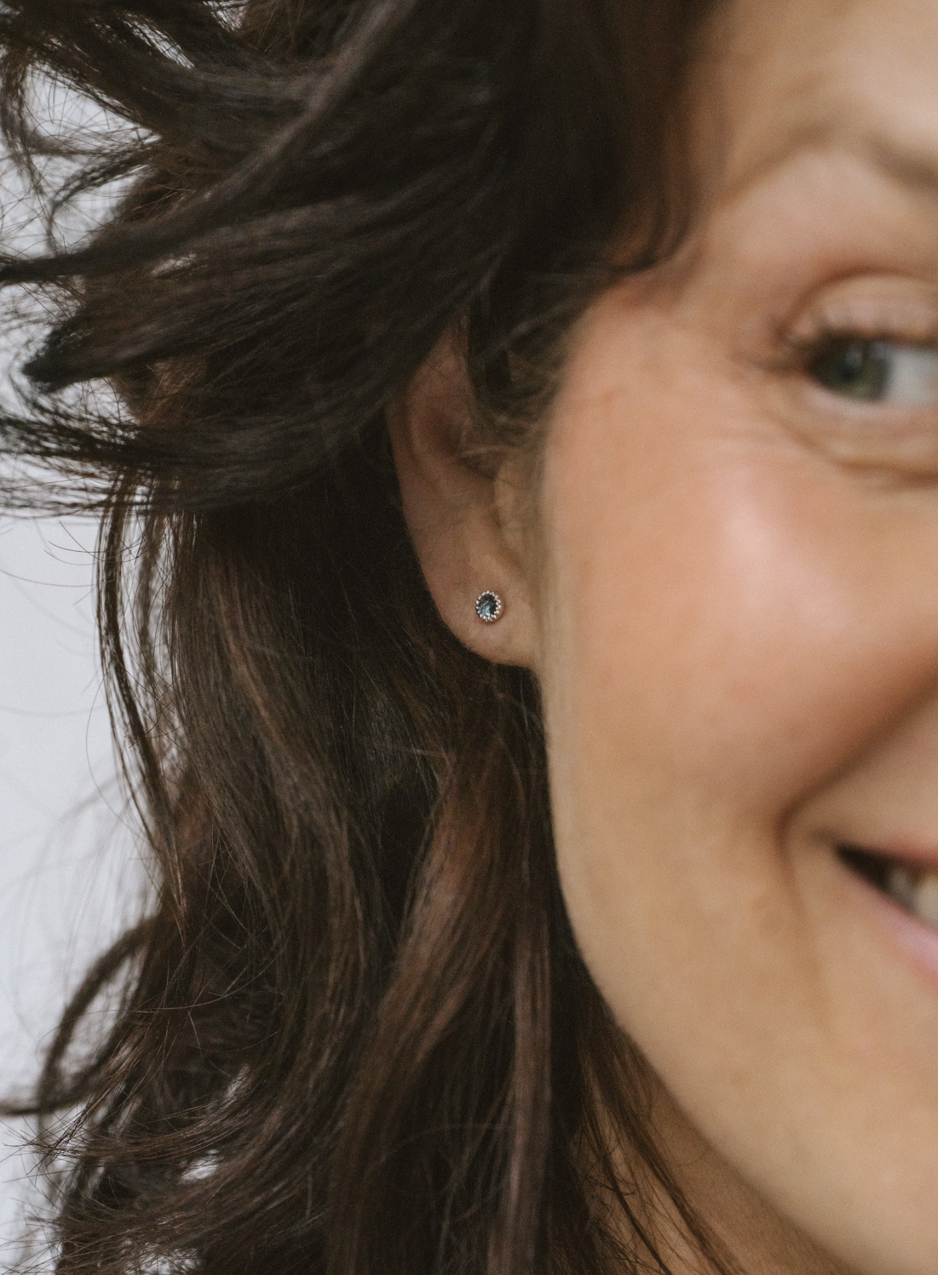 Leia Blue Topaz Studs | 14K White Gold - The Cross Decor & Design