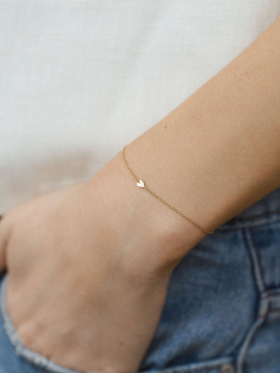 Everyday Little Lovely Heart Bracelet | 14K Gold