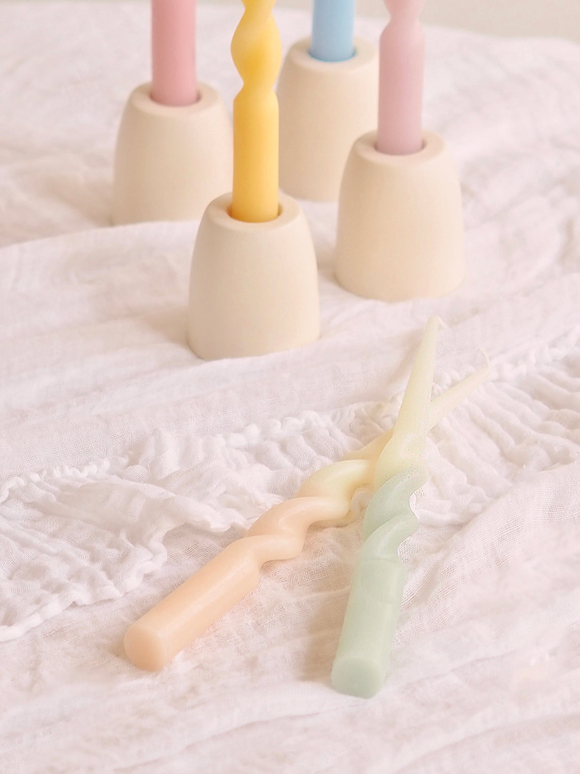 Rainbow Twisted Dipped Candles