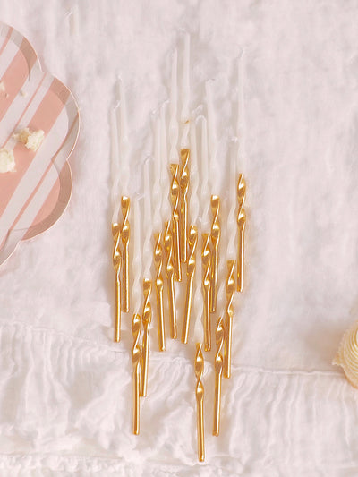 Gold Dipped Twisted Candles