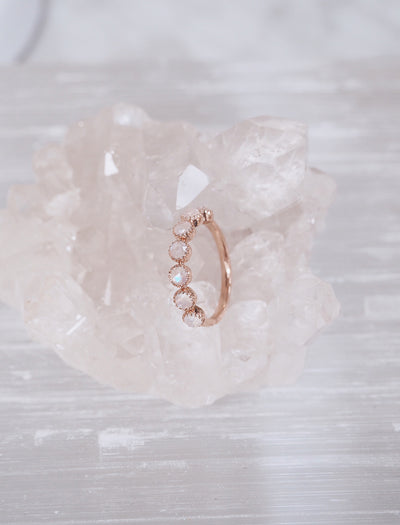 Zara Rainbow Moonstone Ring | 14k Gold - The Cross Decor & Design