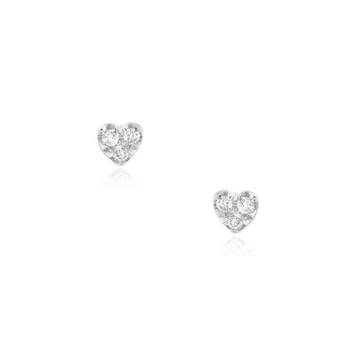 Diamond Heart Studs | 14K Gold - The Cross Decor & Design