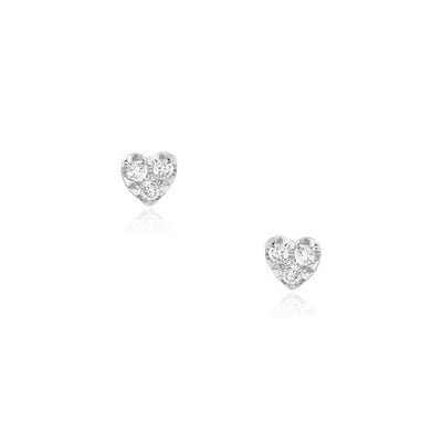 Diamond Heart Studs | 14K Gold