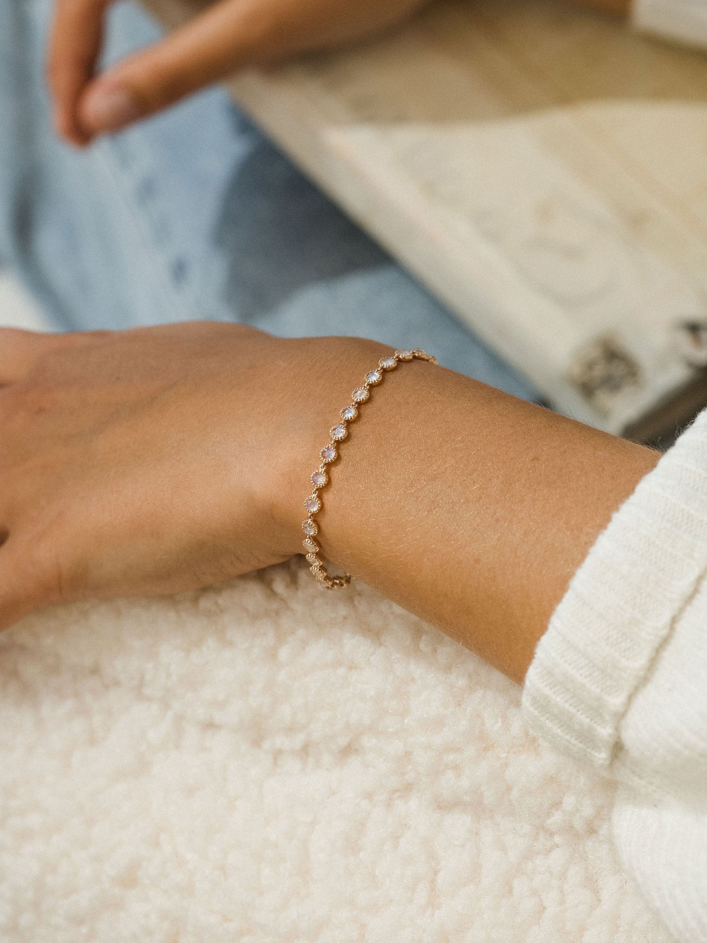 Zara Moonstone Bracelet | 14K Rose Gold