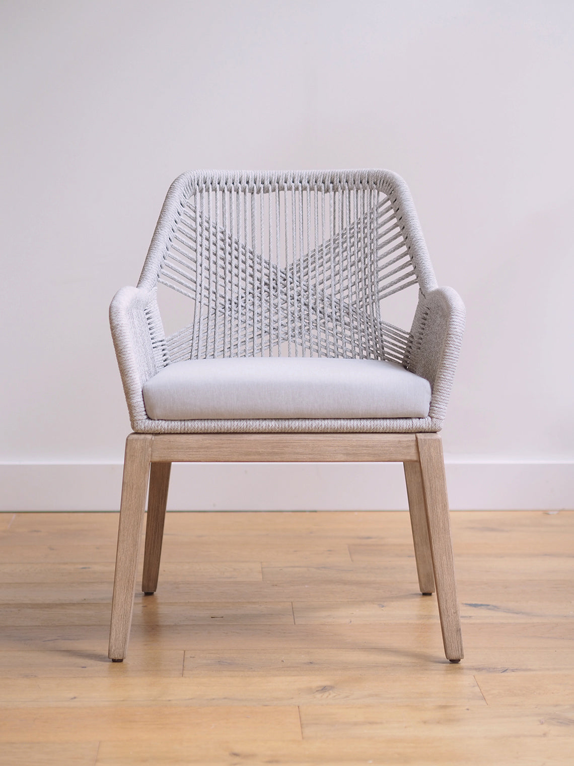 Lily Grey Loom Arm Chair