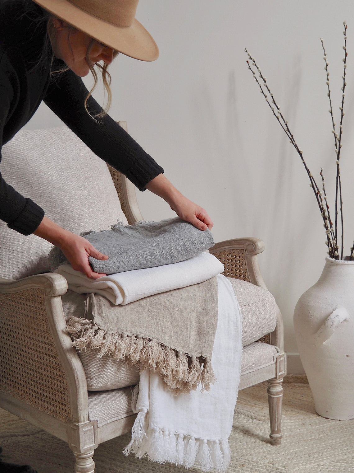 Montauk Pure White Throw - The Cross Decor & Design