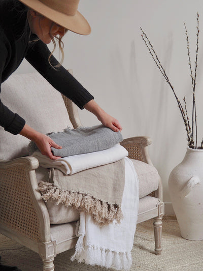 Montauk Pure White Throw - The Cross Decor & Design