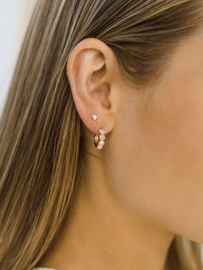 Zara Moonstone Earrings | 14K Rosegold - The Cross Decor & Design