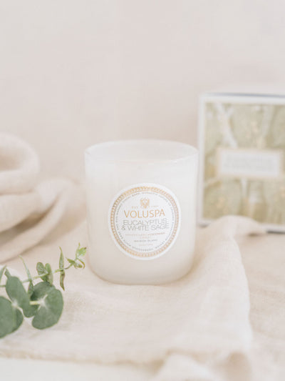 Eucalyptus & White Sage Classic Boxed Candle - The Cross Decor & Design