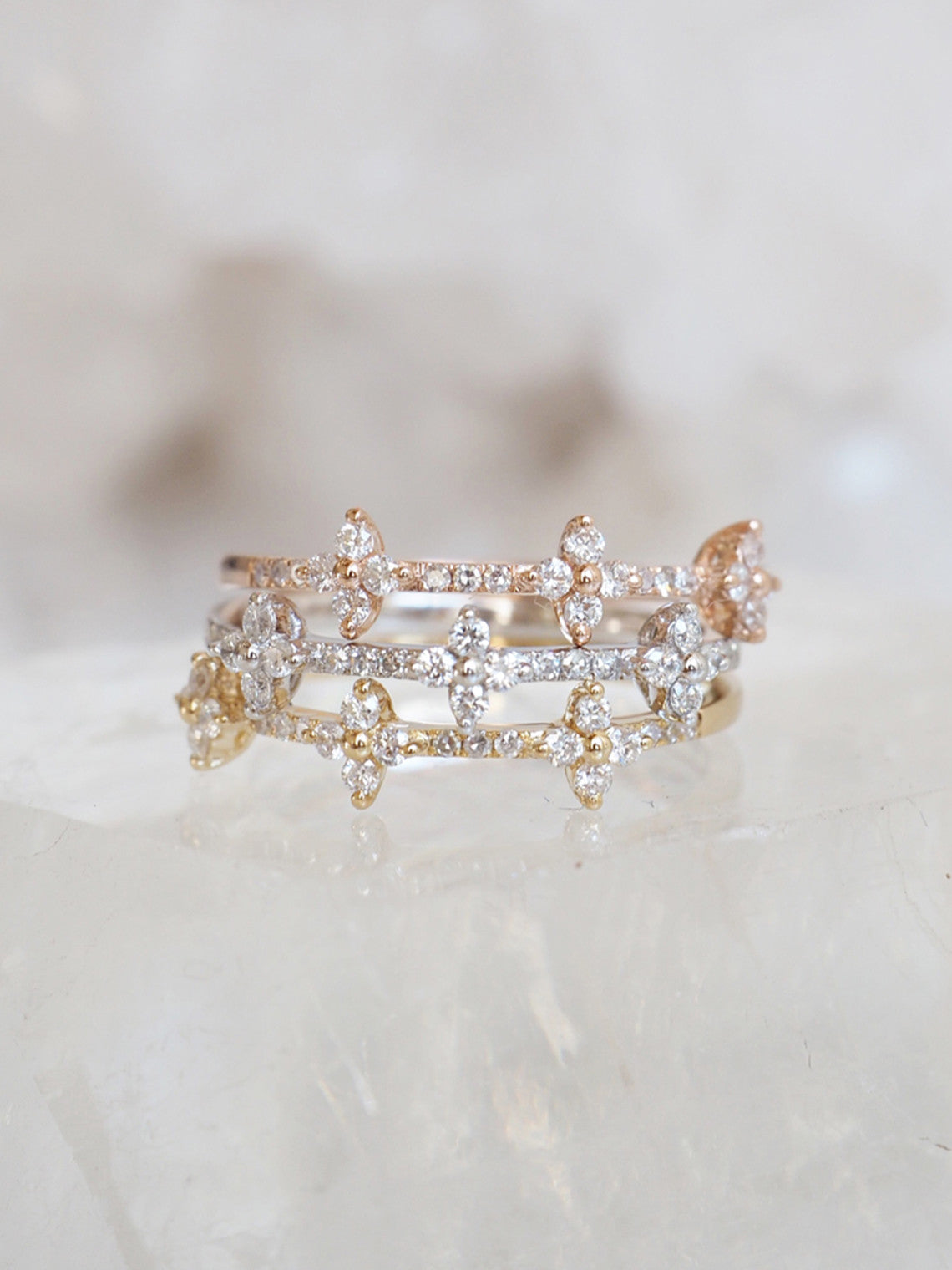 Diamond Lily Ring | 14k Gold