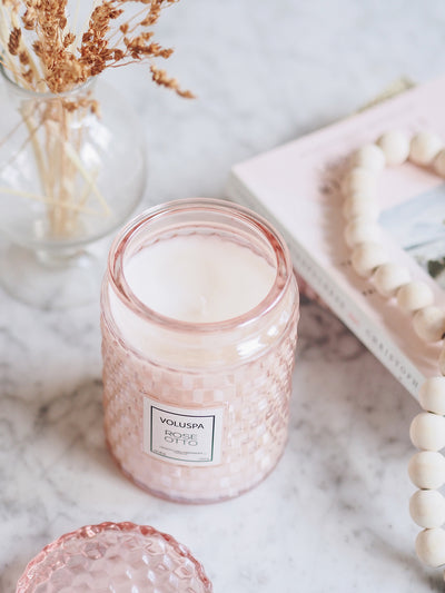Rose Otto Glass Jar Candle | Large - The Cross Decor & Design