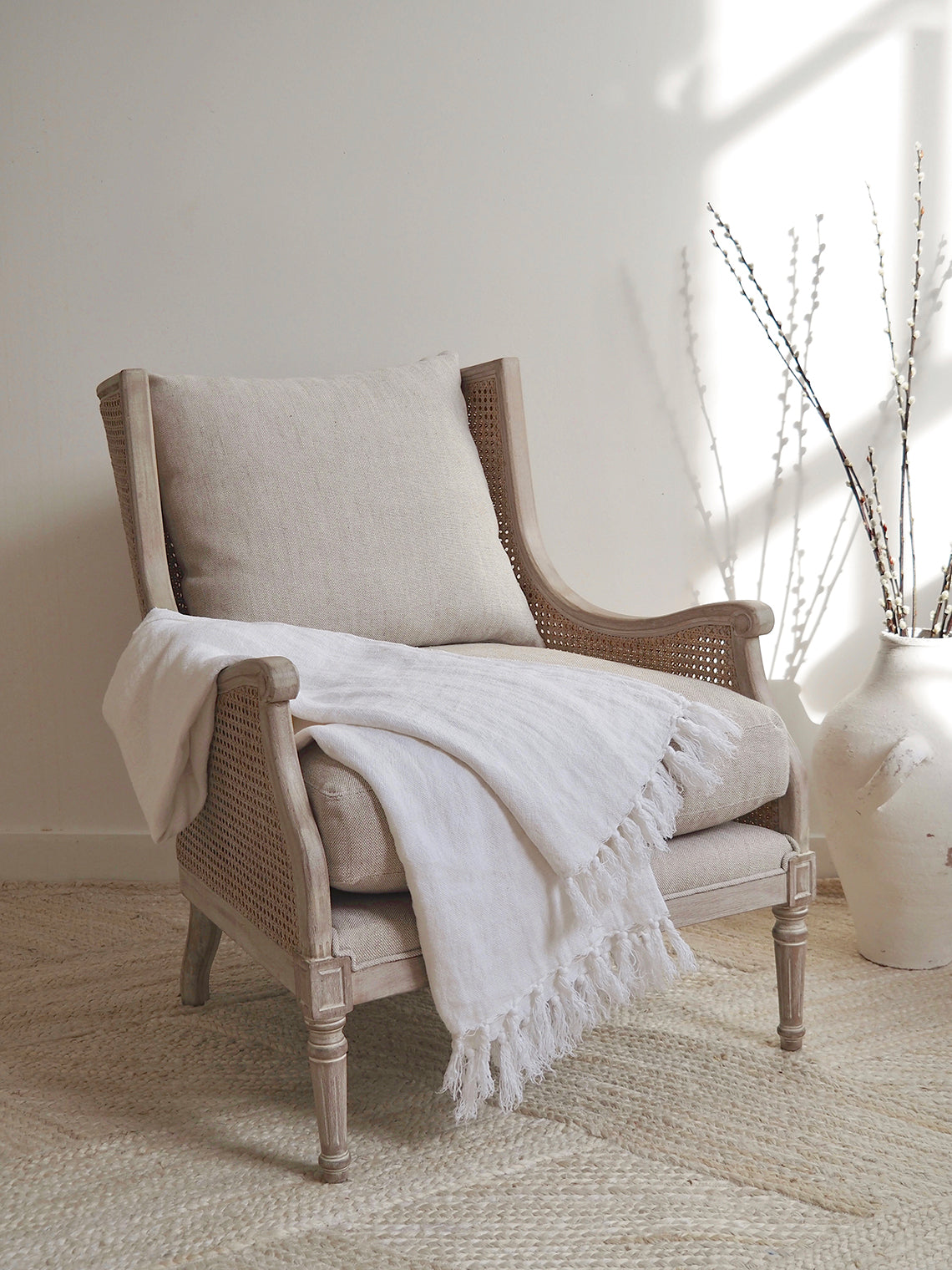 Montauk Pure White Throw - The Cross Decor & Design