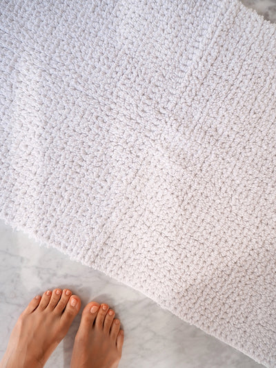 Willow White Bath Mat | Small