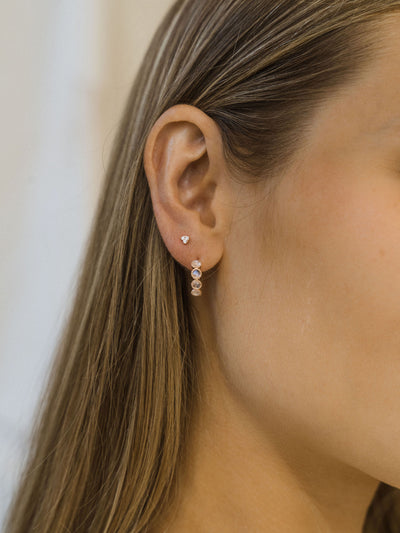 Diamond Heart Studs | 14K Gold - The Cross Decor & Design