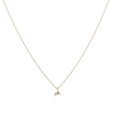 Diamond Lean On Me Necklace | 14K Gold