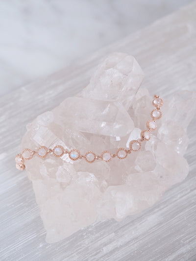 Zara Moonstone Bracelet | 14K Rose Gold - The Cross Decor & Design