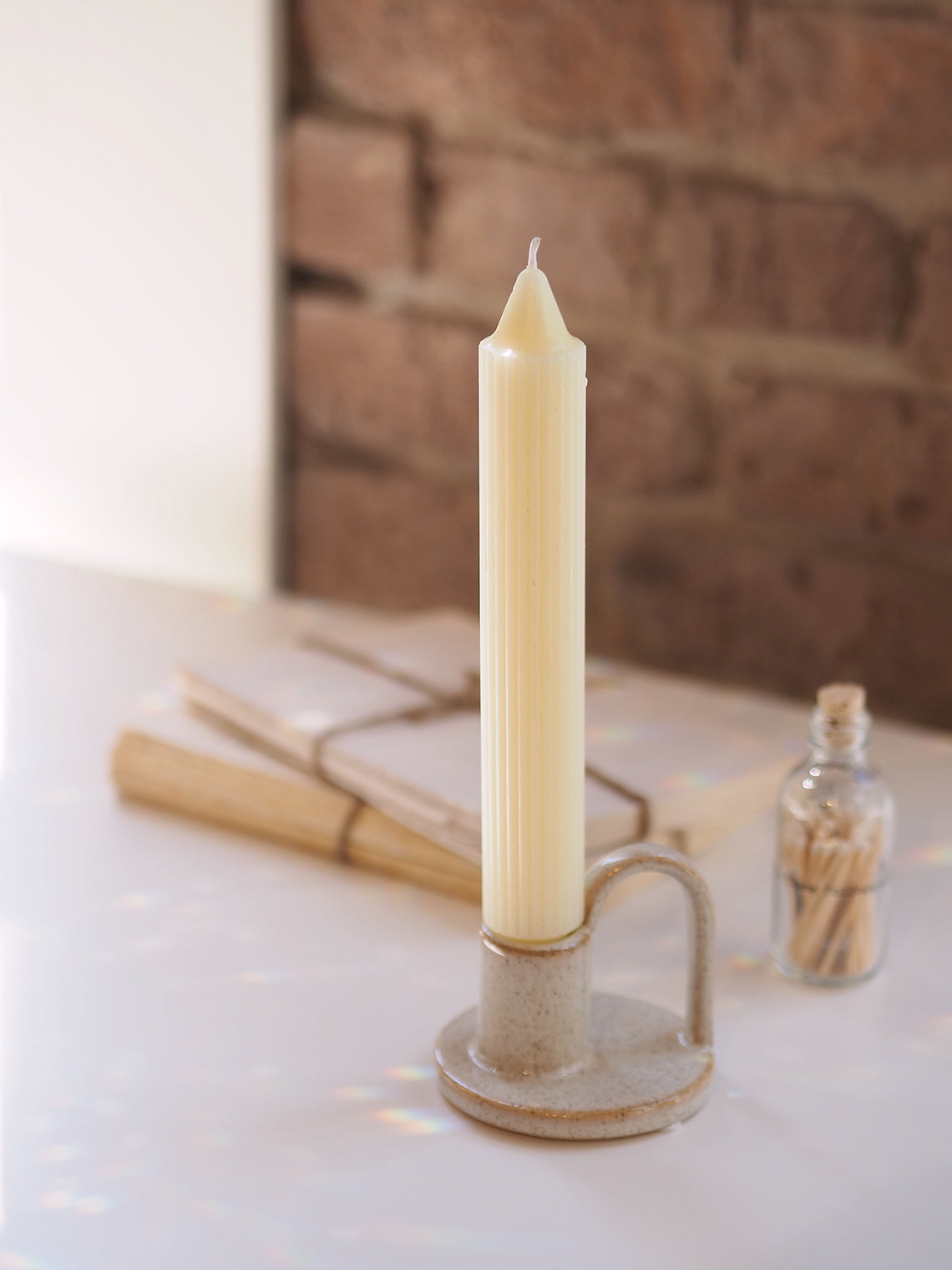 Ivory Grecian Taper Candle