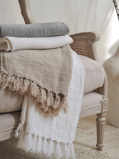 Montauk Pure White Throw - The Cross Decor & Design