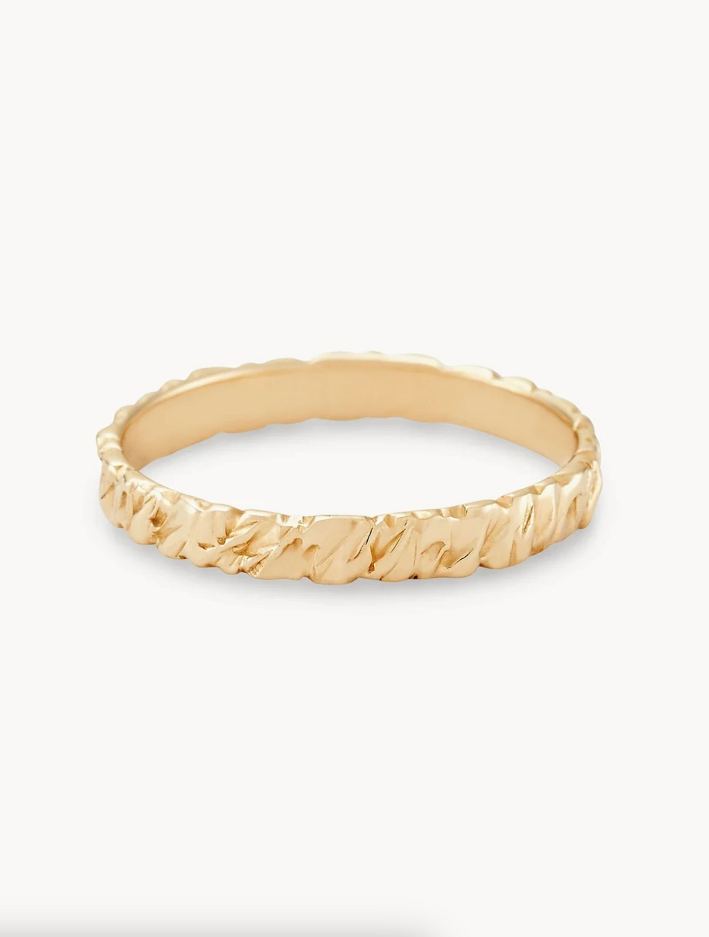 Tree Bark Stability Ring | 14K Gold - The Cross Decor & Design