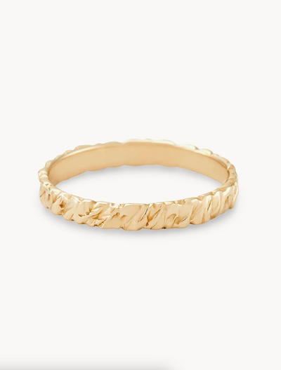 Tree Bark Stability Ring | 14K Gold