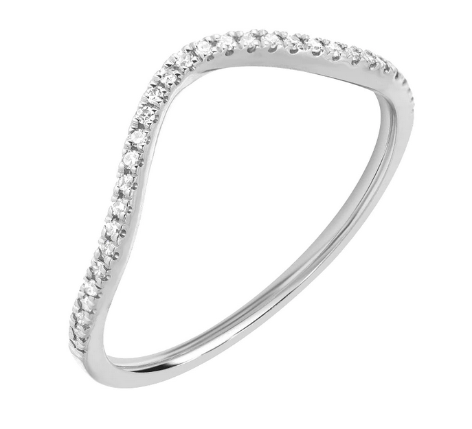 Diamond Curve Ring | 14K Gold - The Cross Decor & Design