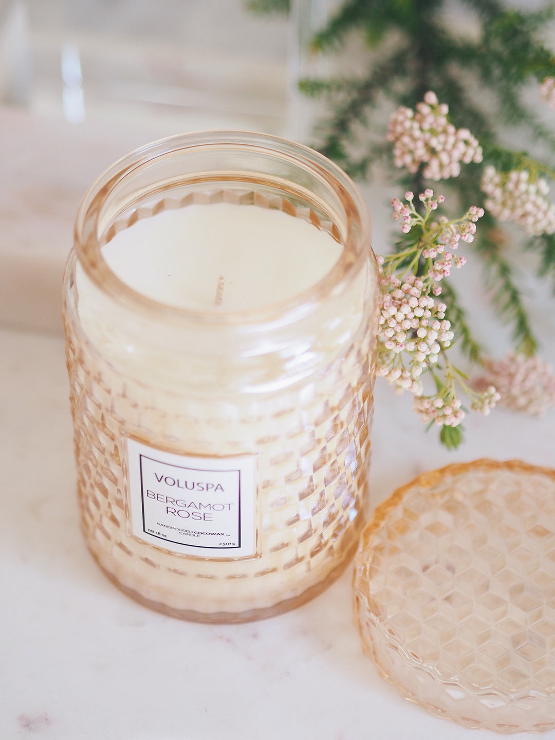 Bergamot Rose Glass Jar Candle | Large - The Cross Decor & Design