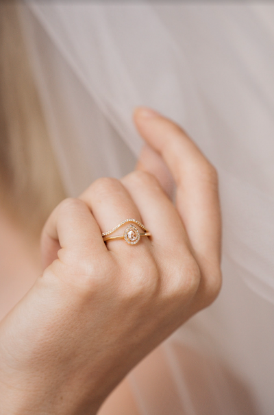 Diamond Curve Ring | 14K Gold - The Cross Decor & Design