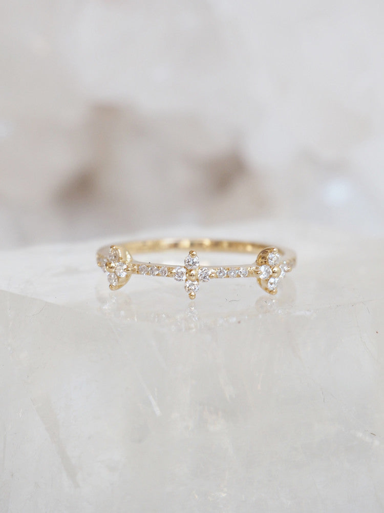 Diamond Lily Ring | 14k Gold