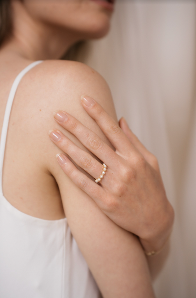 Zara Pearl Ring | 14K Gold - The Cross Decor & Design